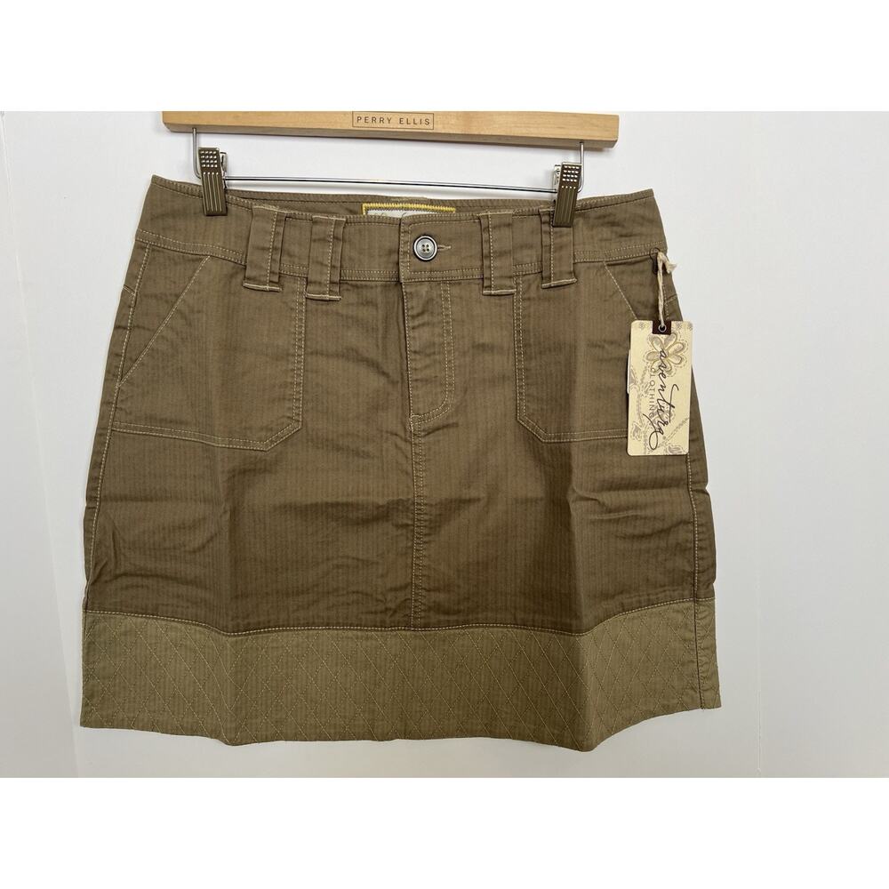 Aventura Melia Women's Skirt Size 16 Brushed Nickel Button Front Organic Cotton